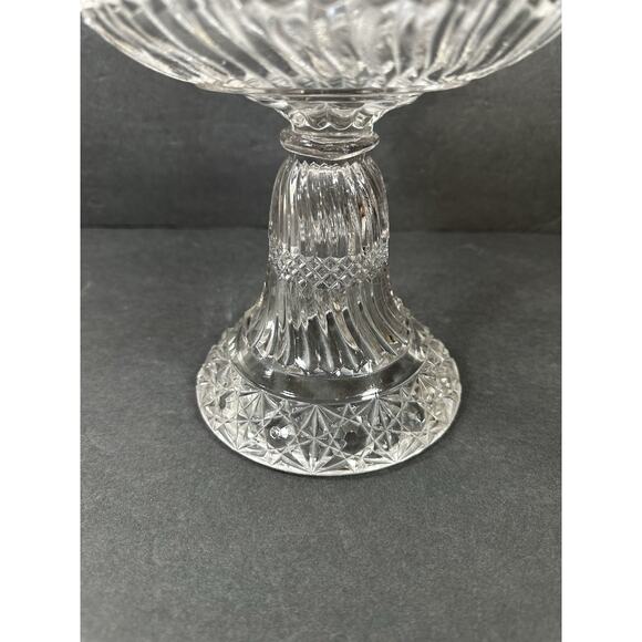 EAPG Pittsburg Windsor Pressed Glass Compote Early American Jersey Swirl Pattern - Picture 3 of 6